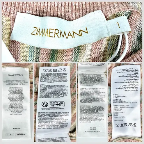 Zimmermann Illuminate Mouline Pleated Short Sleeve Sweater Tee US 6 NWT