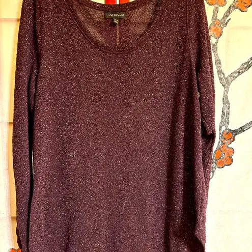 Lane Bryant Asymmetrical Sparkly Purple Sweater