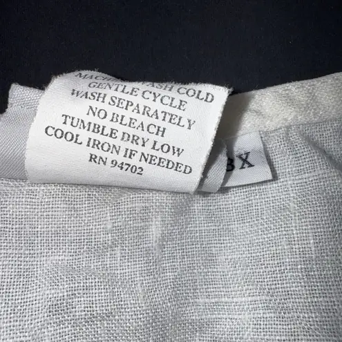 Hot Cotton Quiet Luxury Minimalist 100% Linen White Sleeveless Tank Top 3X