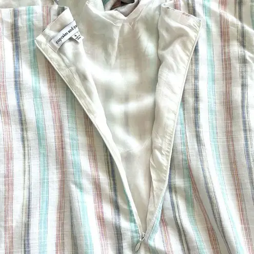 Cupcakes and Cashmere x Revolve Soleil Striped Mini Dress in Optic White Size 4