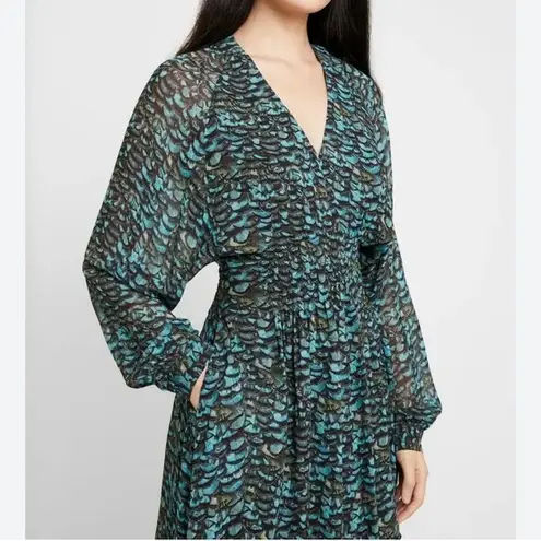 ALLSAINTS ALL SAINTS Nichola Plume Long Sleeve Dress Mini Lined Flowy Size M