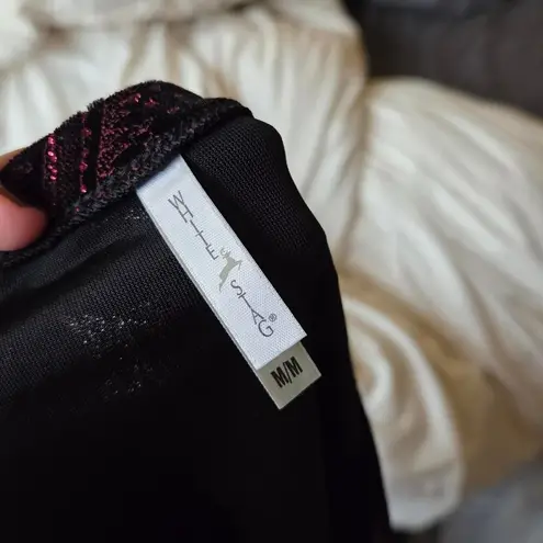 White Stag Vintage whimsygoth black and red paisley long sleeve top