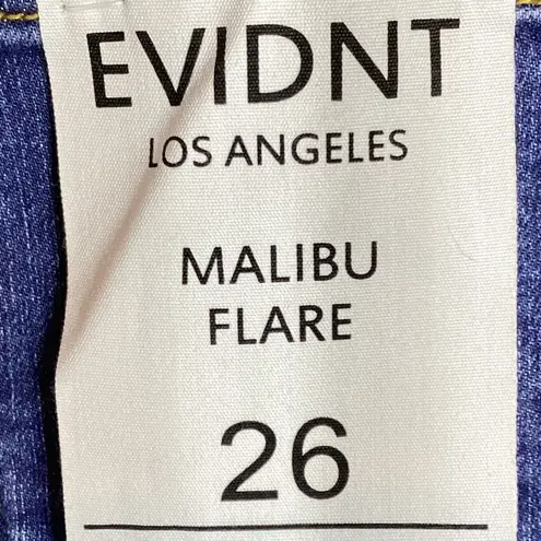 Evidnt Los Angeles Size 26 Malibu Flair Raw Cut Hem Blue Denim Cropped Jeans