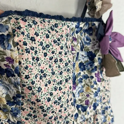 Humming Floral Vine Strap Dress Fairy Cottage Milkmaid Feminine Fae Earthy Blue Size M