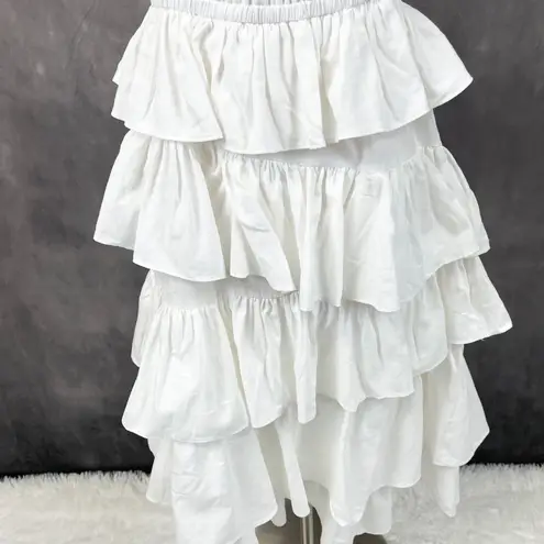 idem Ditto Womens Sun Dress Small Cotton Tiered Ruffle Cottagecore Coquette