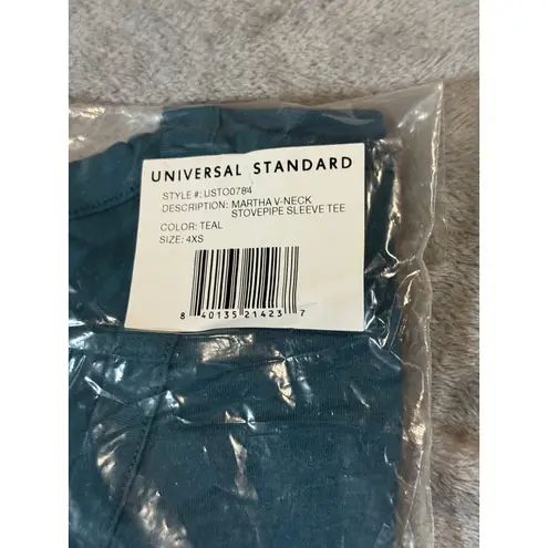 Universal Standard NWT 4XS (00-0) MARTHA V-NECK
STOVEPIPE SLEEVE TEE Teal Green