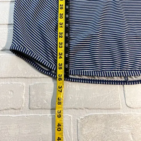 Title Nine Alpha Tank Dress Womens Medium Blue Stripe Stretch Short Sleeveless