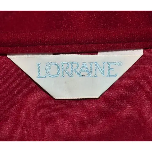 VTG Lorraine Fleece Maxi Length House Coat Robe 1/2 Zip Size L Pockets USA Made Red Size L