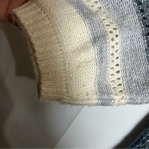 New Directions Curvy Crewneck Colorblock Sweater Plus Size 3X Blue