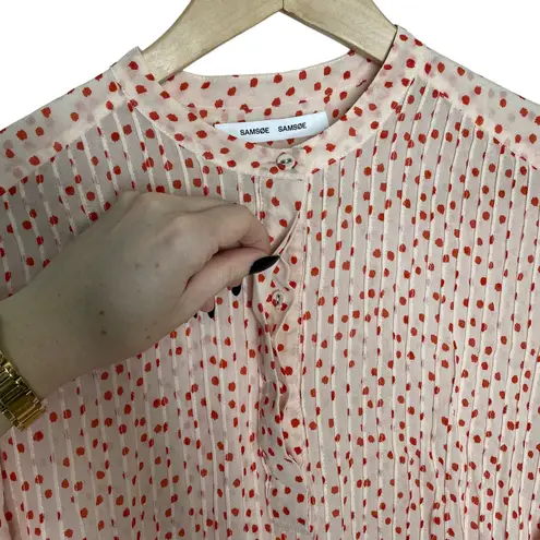 SAMSOE SAMSOE Elm Midi Shirt Dress Pearl Drops, size Medium Pink