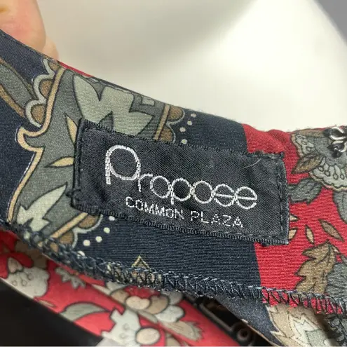 Vintage Dress 80s Pencil Petal Hip Skirt Layer Striped Floral Women Retro Black Red