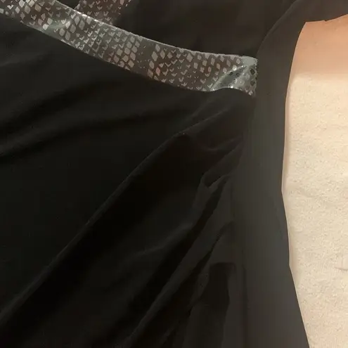 Joseph Ribkoff womens 8 medium black silver long sleeve shirt vintage