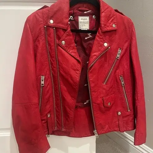 Zadig & Voltaire RED LEATHER JACKET