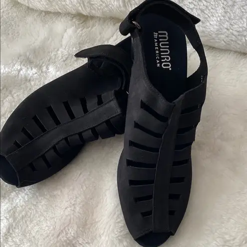 Munro Black Heels with Cage Design