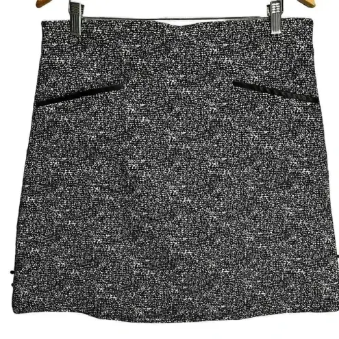 Roz & Ali Women's Black Tweed Knee Length Skirt Size Larege
