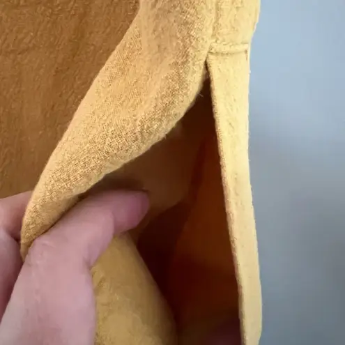 Free People  Mustard‎ Yellow Corset Style Back Linen Skirt Boho Size Small