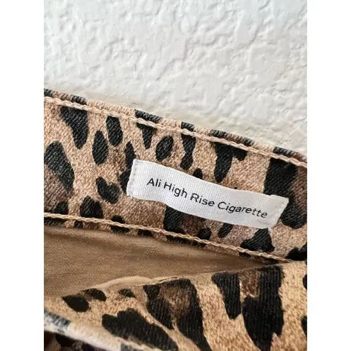 Frame Denim Ali High Rise Leopard Animal Print Skinny Cigarette Pants Size 27