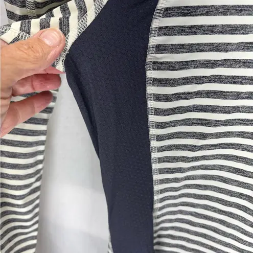 Lululemon  Athletica Navy and‎ White Striped Long Sleeve Top
