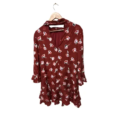 Rebecca Taylor Ikat Paintbrush Ruffle Dress Size 10 New with Tags