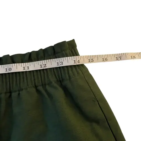 J. Crew Scalloped Linen Cotton Skirt Sage Green Size 6 Lined Preppy Fall Casual