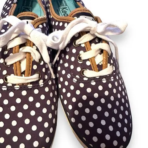 Keds Champion Black & White Polka Dot Lace Up Fashion Sneakers Sz 8