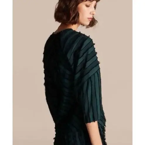 Rebecca Taylor greenâeyelash textured blouse size 4