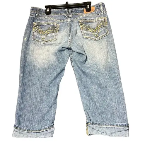 Vigoss  Capri Blue Jeans Womens 7 Denim Distressed Cuffed Hem Stretch Casual - Image 3