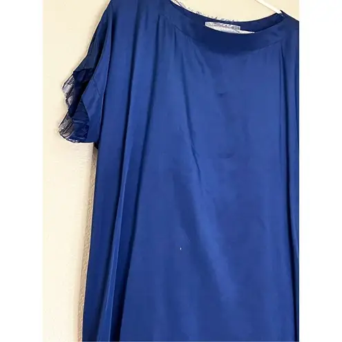 Michelle Mason  Silk and Lace Mini Dress royal blue 8