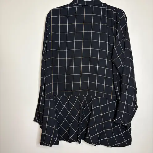 J. Jill XL Black Plaid Button