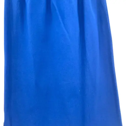 Michael Simon Lite Ski Trip Snowflake Embroidered Novelty Midi Skirt Blue Small