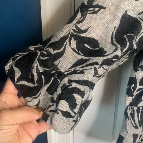 ECI New York 3/4 Sleeve Floral Statement Blazer Ruffle Coat W-761 Sz 10