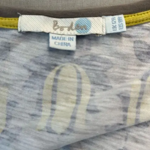 Boden Yellow Navy and Grey Floral ShortSleeve Dress Jersey Size 8