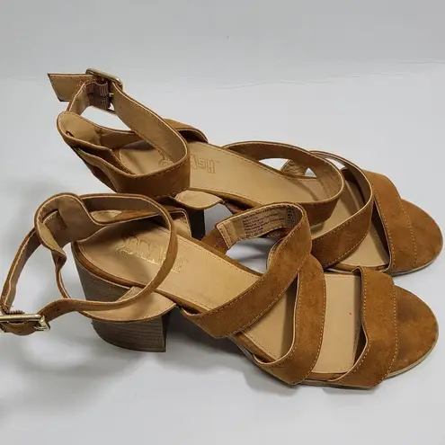 Brash  Block Heel Brown Sandals Size 8