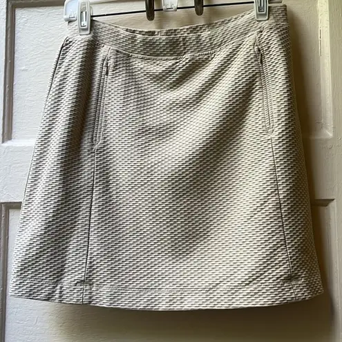Tail tech stretchy double zip beige waffle golf sporty mini skirt Skort Small Tan
