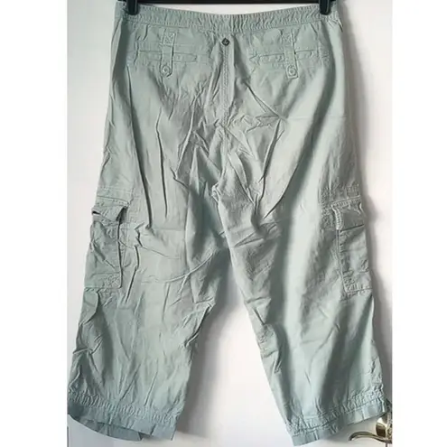 prAna Breathe Hiking Outdoor Cropped Cargo Pants XL Light Sage Green