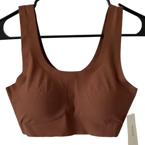 NEW ALFANI Removable Cups Laser Cut Seamless Bralette Down to Earth Brown Small