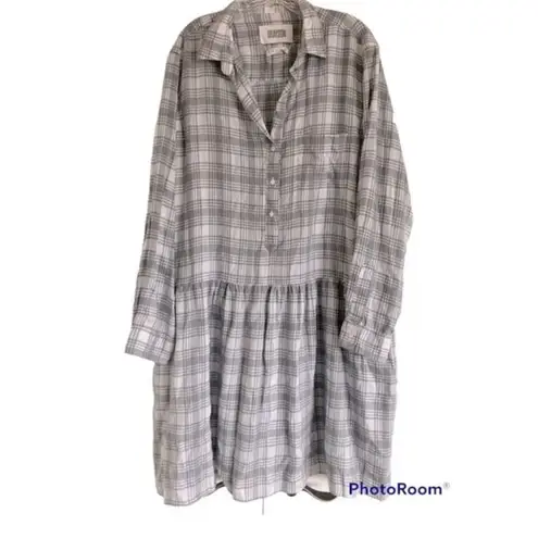 Grayson Frank and Eileen changemaker plaid flannel shirt dress White