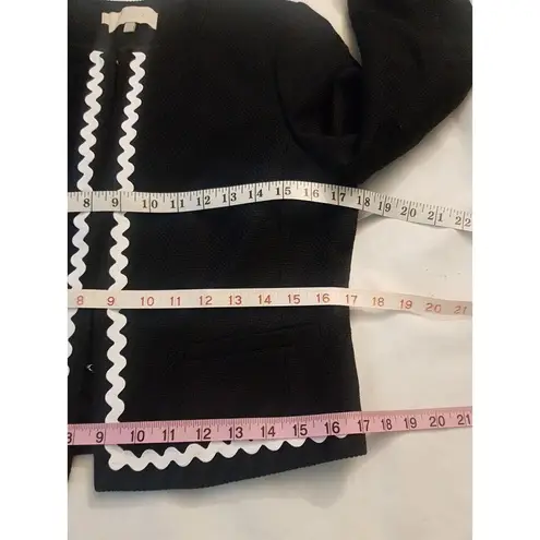 Hobbs London Womens Blazer Jacket Sz 6 Melonie Textured White Trim Cropped