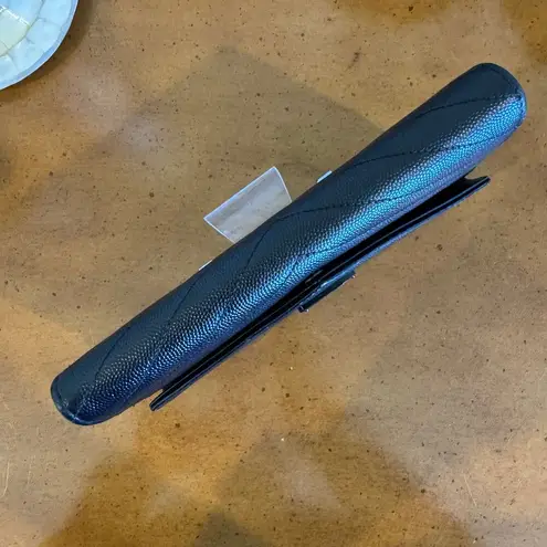 Saint Laurent Cassandre Matelassé Large Flap Wallet in Grain De Poudre Leather