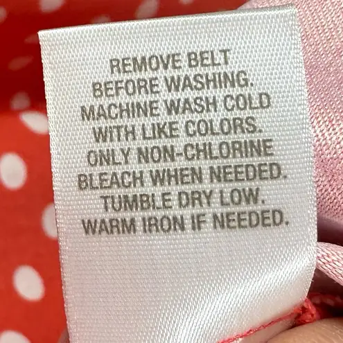 Signature Darby Women’s Coral White Polka Dot Sleeveless Swing Dress Retro Chic Size 14