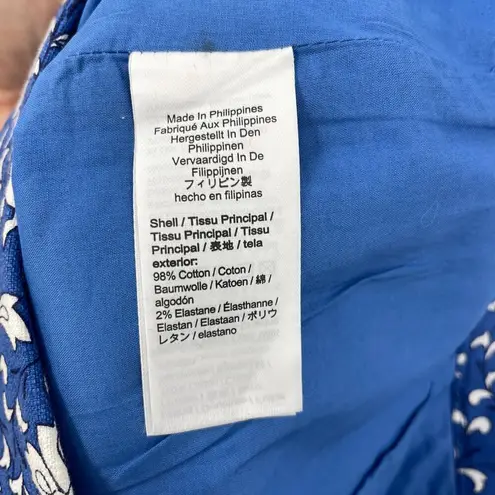 J.Crew  Shorts Womens Size 4 Trouser Night Sky Floral Block Print Blue White NWT