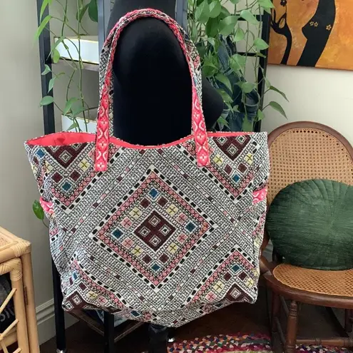 Handmade NWOT Multicolor Boho Aztec Tapestry Weekend Market Shoulder Travel Tote Bag