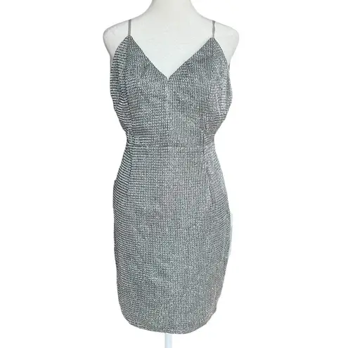 Lulus  Spark in The Night Silver Sparkle Mini Dress