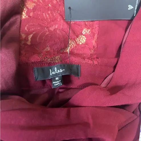 Lulus Kiska Burgundy Lace Wide-Leg Jumpsuit