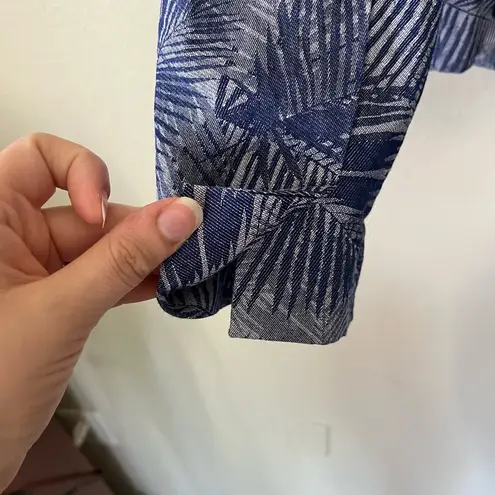 Anthropologie Cartonnier Navy Fern Brocade Smart Suit Jacket Womens Size 10 Blue