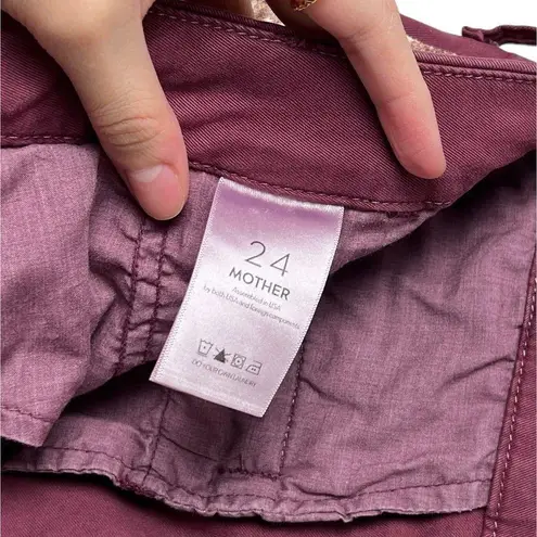 mother the shaker prep fray killing time maroon rose gold stripe trousers pants Red Size 24