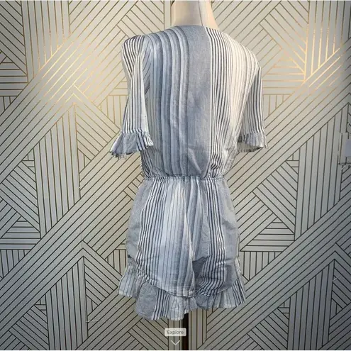 Lucca Couture Front Tie Short Sleeve Stripe Romper