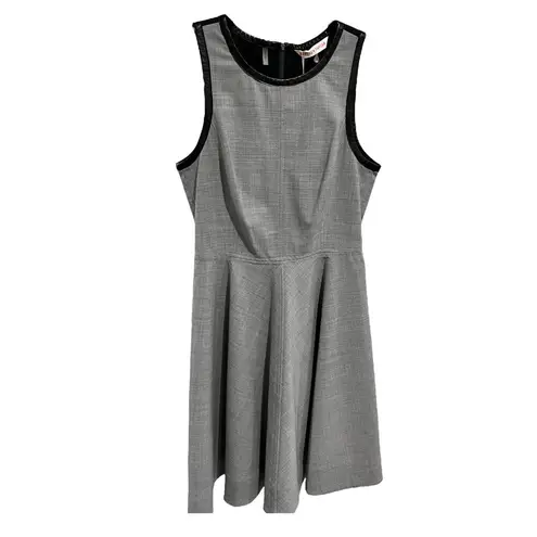 Rebecca Taylor Revolve Fit & Flare Leather Trim Mini Dress Size 2 $350 Stretch