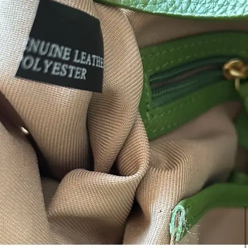 Isaac Mizrahi Women's Large Green Leather Hobo Crossbody Bag