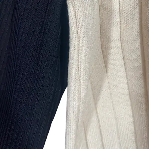 St. John Black & Cream Knit Full Zip Knit Sweater Blazer Women Sz S
